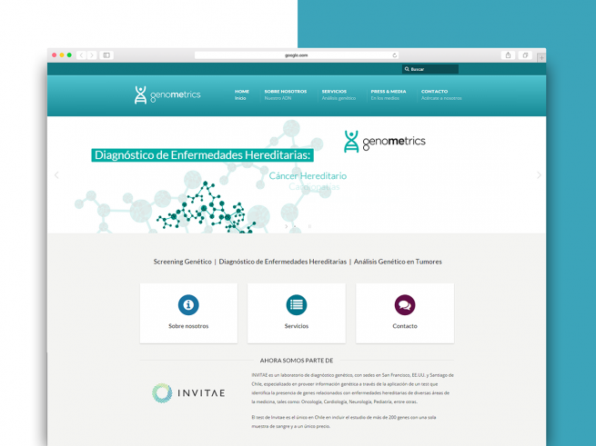 Genometrics - Sitio web